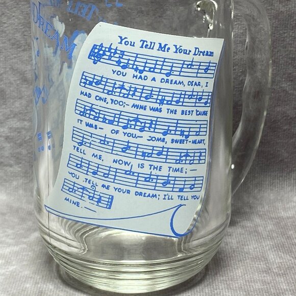 Hazel Atlas Big Top Peanut Butter Glass "You Tell Me Your Dream" Song Lyrics Mug - Picture 4 of 8